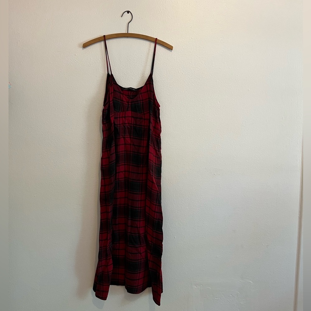 Zara plaid slip dress size large